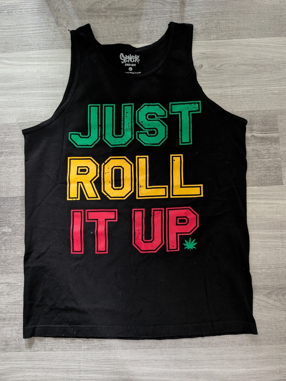 Black Tank Top "JUST ROLL IT UP" Graphic